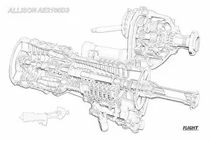 Aeroengines - Jet Cutaways Gallery: Allison AE 2100 D3 Cutaway Drawing