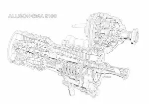 Aeroengines - Piston Cutaways Gallery: Allison GMA 2100 Cutaway Drawing