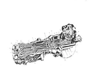 Aeroengines - Piston Cutaways Gallery: Allison T58 Cutaway Drawing