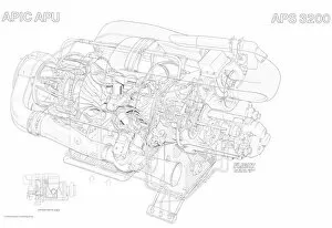 Aeroengines - Piston Cutaways Gallery: APS 3200 APU Cutaway Drawing