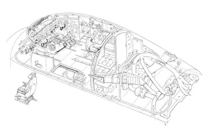 Armstrong Whitworth 650 argosy - cockpit & ecs deta Cutaway Drawing