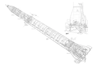 Army Ballistic Missile Agency Redstone and Launcher Cutaway Drawing