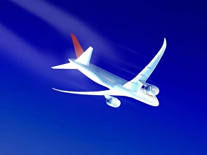 Artist concept of Boeing 787 in JAL livery