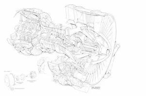 Aeroengines - Jet Cutaways Collection: AVCO Lycoming ALF 502R-3 Cutaway Drawing