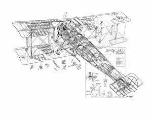 Military Aviation 1903-1945 Cutaways Gallery: Avro 504K Cutaway Drawing
