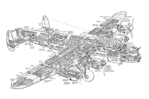 Military Aviation 1903-1945 Cutaways Collection: Avro 683 Lancaster Bomber Cutaway Drawing