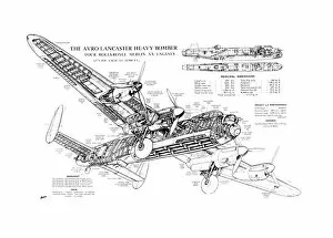 Military Aviation 1903-1945 Cutaways Collection: Avro 683 Lancaster Cutaway Drawing
