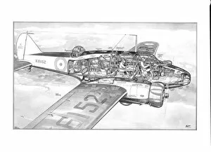 Military Aviation 1903-1945 Cutaways Collection: Avro Anson Cutaway Drawing