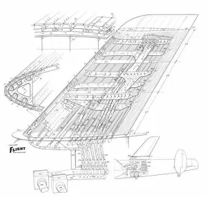 Military Aviation 1903-1945 Cutaways Collection: AVRO Lincoln / Napier Lamin Flow test Cutaway Drawing