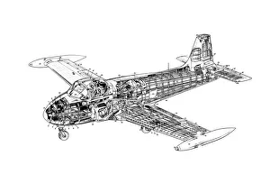 Military Aviation 1946-Present Cutaways Gallery: BAC Jet Provost T3 Cutaway Drawing