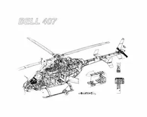 Images Dated 5th July 2005: Bell 407 Cutaway Drawing