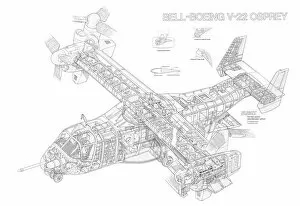Military Aviation 1946-Present Cutaways Gallery: Bell-Boeing V22 Osprey Cutaway Drawing