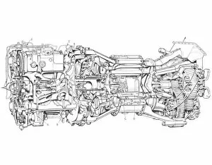 Aeroengines - Piston Cutaways Collection: Blackburn Turbomeca Turmo 600 Cutaway Drawing