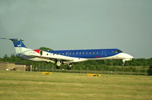 BMI Embraer ERJ145 landing at Manchester