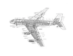 General Aviation Cutaways Collection: Boeing 707-120 Cutaway Drawing