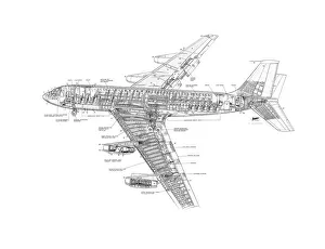 General Aviation Cutaways Collection: Boeing 707-120 Cutaway Drawing