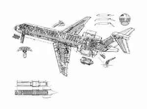 General Aviation Cutaways Collection: Boeing 717 Cutaway Drawing