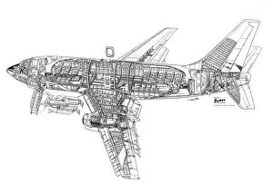 General Aviation Cutaways Collection: Boeing 737-100 Cutaway Drawing