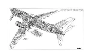 General Aviation Cutaways Collection: Boeing 737-700 Cutaway Drawing