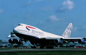 Modern Aircraft Gallery: Boeing 747-400 British Airways taking-off at Gatwick Airport UK