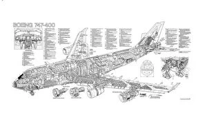 Cutaway Posters Collection: Boeing 747-400 Cutaway Poster