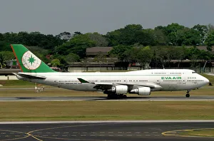 Boeing 747-400 Eva Air at Changi Airport Singapore