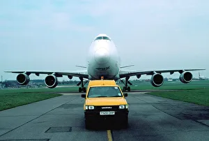 Boeing 747 being guided