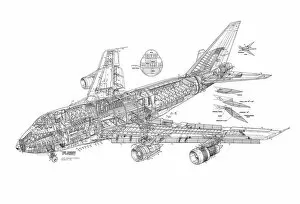 General Aviation Cutaways Collection: Boeing 747SP Cutaway Drawing