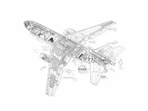 General Aviation Cutaways Collection: Boeing DC-10-30 Cutaway Drawing