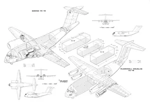 Boeing and McDonnell Douglas YC14+YC15 Cutaway Drawing
