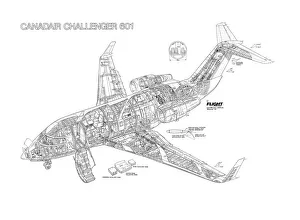 Bombardier Challenger 601 Cutaway Drawing