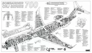 General Aviation Cutaways Collection: Bombardier CRJ700 Cutaway Poster