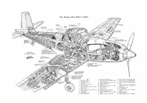 Military Aviation 1946-Present Cutaways Gallery: Boulton Paul Balliol Cutaway Drawing