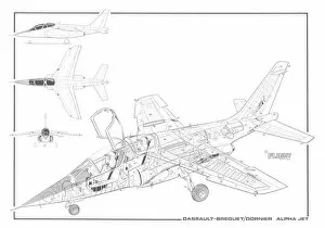 Military Aviation 1946-Present Cutaways Gallery: Breguet-Dassault-Dornier ALFA Jet Cutaway Drawing