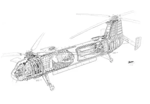 Military Helicopter Cutaways Gallery: Bristol 192 Belvedere Cutaway Drawing