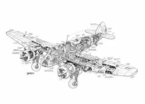 Military Aviation 1903-1945 Cutaways Gallery: Bristol Beaufighter Cutaway Drawing