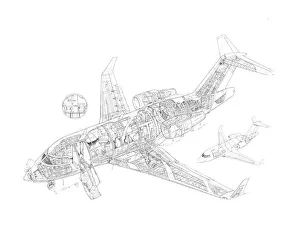 Canadair Challenger 601 AEW Cutaway Drawing