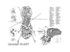 Unmanned Aerial Vehicles Collection: Canadair CL-227 Cutaway Drawing