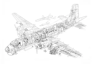 Military Aviation 1946-Present Cutaways Gallery: Canadair CL-28 Argus Cutaway Drawing