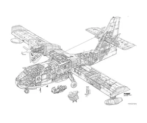 Military Aviation 1946-Present Cutaways Collection: Canadair CL415 Cutaway Drawing