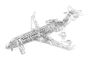 Canadair Regional Jet Cutaway Drawing