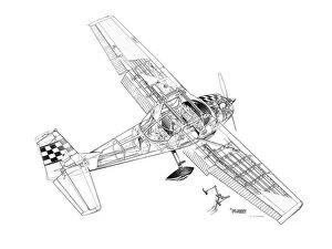 General Aviation Cutaways Collection: Cessna 150 Aerobat Cutaway Drawing