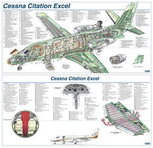 Cutaway Posters Collection: Cessna Citation Excel Cutaway Poster