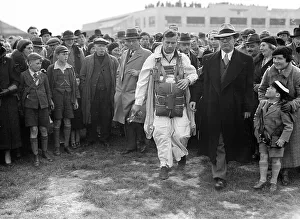 Clem Sohn demonstrating parachute at Hanworth 1937