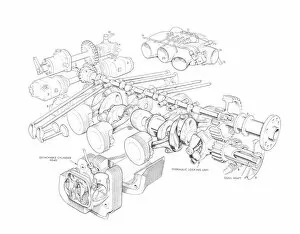 Aeroengines - Piston Cutaways Gallery: Continental Tiara Cutaway Drawing