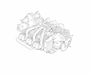 Aeroengines - Piston Cutaways Collection: Continental Tiara Overview Cutaway Drawing