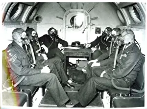 Flight Prints: Crew and officers wear oxygen masks during a flight on a Vickers Valiant