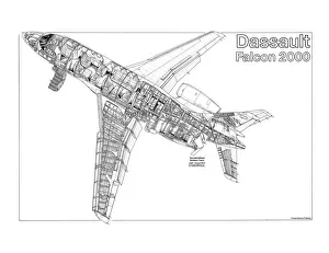 Dassault Falcon 2000 Cutaway Drawing
