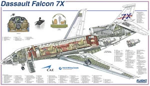 Cutaway Posters Gallery: Dassault Falcon 7X Cutaway Poster