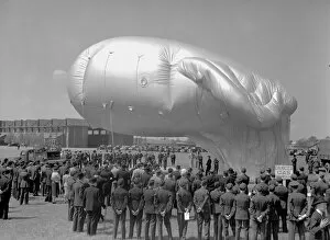 1930's Military Gallery: A demonstration of a Barrage Balloon
